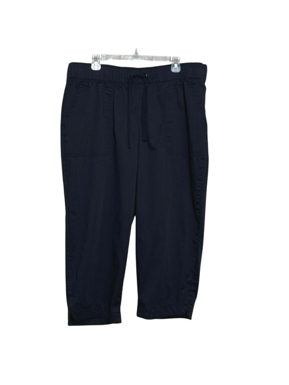 Lane Bryant Womens Crop Pants-Size 18-Black Drawstring Relaxed Elastic Waist